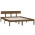 Estructura de cama madera maciza pino marrón miel 120x200