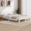 Estructura de cama madera maciza de pino blanco 140x200 cm