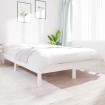 Estructura de cama de madera maciza de pino blanco 140x190 cm