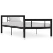 Estructura de cama de metal negro y blanco 100x200 cm