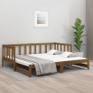 Sofá cama extraíble madera maciza pino marrón miel 2x(90x190)cm