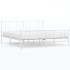 Estructura cama metal con cabecero y estribo blanco 180x200