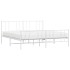 Estructura cama metal con cabecero y estribo blanco 180x200