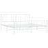 Estructura cama metal con cabecero y estribo blanco 180x200