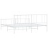 Estructura cama metal con cabecero y estribo blanco 180x200