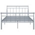 Estructura de cama de metal gris 120x200