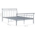 Estructura de cama de metal gris 120x200