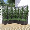 Jardinera con enrejado PP negro 120x120x121,5 cm