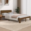 Estructura de cama doble madera maciza marrón miel 120x190 cm