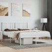 Estructura de cama con cabecero metal blanca 160x200 cm