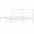 Estructura de cama con cabecero metal blanca 160x200