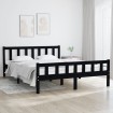 Estructura de cama madera maciza negra King Size 150x200 cm