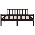 Estructura de cama madera maciza negra King Size 150x200