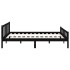 Estructura de cama madera maciza negra King Size 150x200