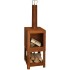 Esschert Design Chimenea exterior con sitio para leña oxidada