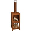 Esschert Design Chimenea exterior con sitio para leña oxidada FF298