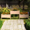 Jardinera de madera maciza de pino 245,5x44x75 cm