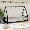 Estructura de cama para niños madera de pino negro 90x190 cm