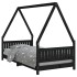 Estructura de cama para niños madera de pino negro 90x190