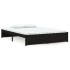 Estructura de cama doble madera maciza negra 135x190