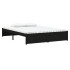 Estructura de cama doble madera maciza negra 135x190