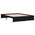 Estructura de cama doble madera maciza negra 135x190