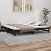 Sofá cama extraíble madera maciza de pino negro 2x(100x200) cm