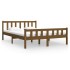 Estructura de cama madera maciza marrón miel 140x190