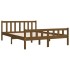 Estructura de cama madera maciza marrón miel 140x190