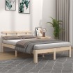 Estructura de cama de madera maciza 140x190 cm