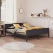 Estructura de cama madera maciza de pino gris 200x200 cm