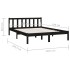 Estructura de cama madera maciza de pino negro 135x190