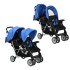 Carrito para 2 niños tandem de acero azul y