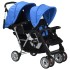 Carrito para 2 niños tandem de acero azul y