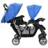 Carrito para 2 niños tandem de acero azul y