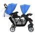 Carrito para 2 niños tandem de acero azul y