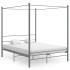 Estructura de cama con dosel metal gris 160x200