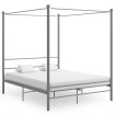 Estructura de cama con dosel metal gris 160x200 cm