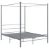 Estructura de cama con dosel metal gris 160x200