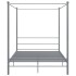 Estructura de cama con dosel metal gris 160x200