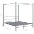 Estructura de cama con dosel metal gris 160x200