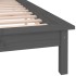 Estructura de cama doble con LED madera maciza gris 120x190