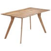 Mesa de comedor de madera maciza de acacia 140x80x76 cm