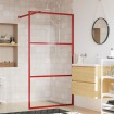 Mampara puerta de ducha vidrio transparente ESG rojo 115x195 cm