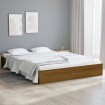 Estructura de cama doble madera maciza marrón miel 120x190 cm