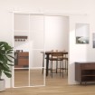 Puerta corredera ESG vidrio y aluminio 90x205 cm blanco