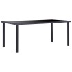 Mesa de comedor de vidrio templado negro 180x90x75 cm