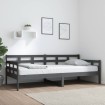 Sofá cama de madera maciza de pino gris 90x200 cm