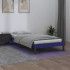 Estructura de cama con LED madera maciza gris 90x200