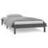 Estructura de cama con LED madera maciza gris 90x200